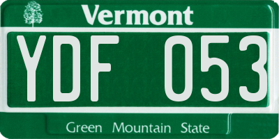 VT license plate YDF053