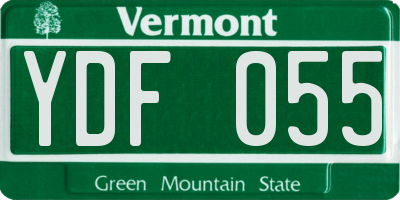 VT license plate YDF055