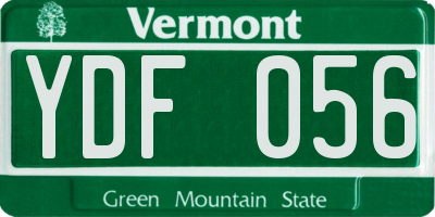 VT license plate YDF056
