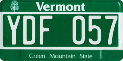 VT license plate YDF057