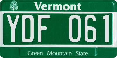VT license plate YDF061