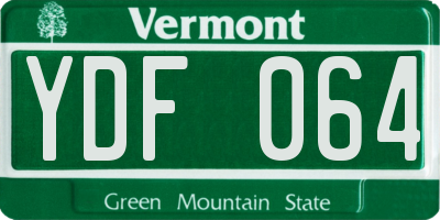 VT license plate YDF064