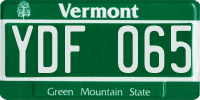VT license plate YDF065