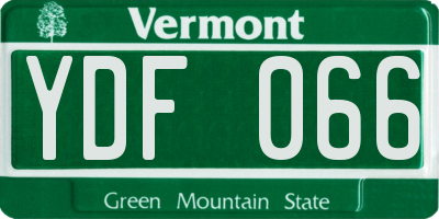 VT license plate YDF066