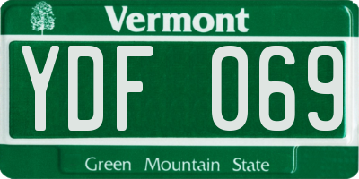 VT license plate YDF069