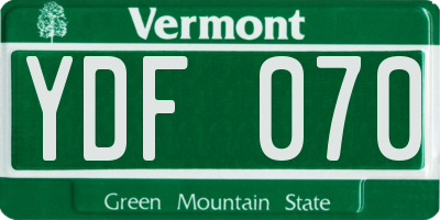 VT license plate YDF070