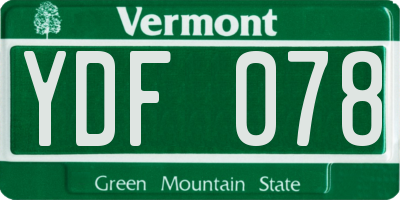 VT license plate YDF078