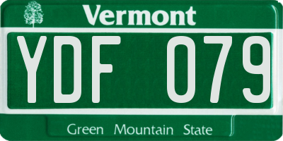 VT license plate YDF079