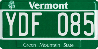 VT license plate YDF085