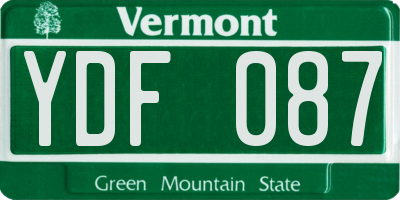 VT license plate YDF087