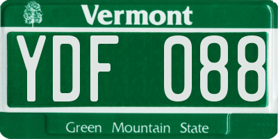 VT license plate YDF088