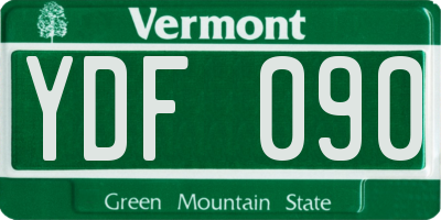 VT license plate YDF090