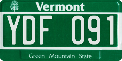 VT license plate YDF091