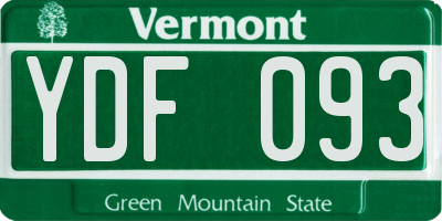 VT license plate YDF093