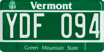 VT license plate YDF094
