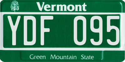 VT license plate YDF095