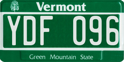 VT license plate YDF096
