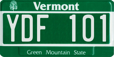 VT license plate YDF101