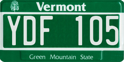 VT license plate YDF105