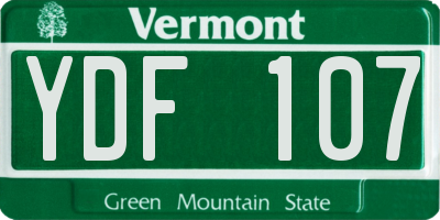 VT license plate YDF107