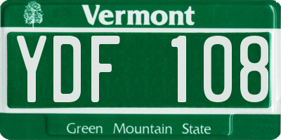 VT license plate YDF108