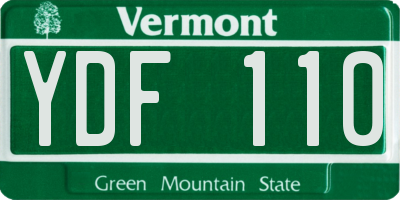 VT license plate YDF110