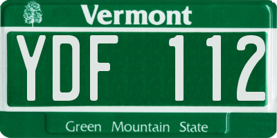 VT license plate YDF112