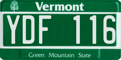 VT license plate YDF116
