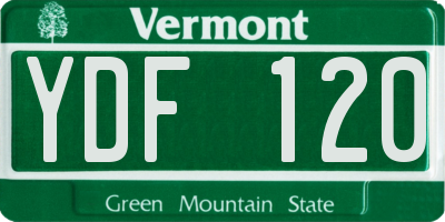 VT license plate YDF120