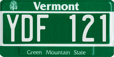 VT license plate YDF121