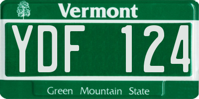 VT license plate YDF124