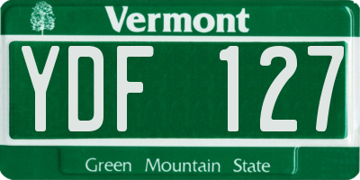 VT license plate YDF127
