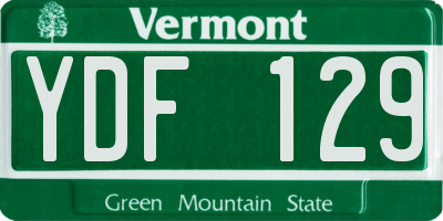 VT license plate YDF129