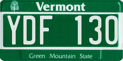 VT license plate YDF130