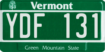 VT license plate YDF131