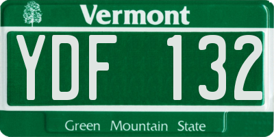 VT license plate YDF132