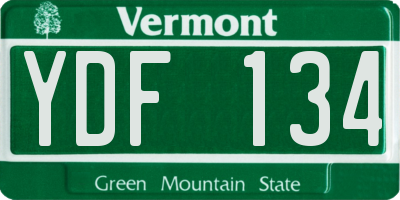 VT license plate YDF134