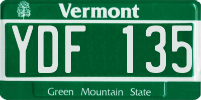 VT license plate YDF135