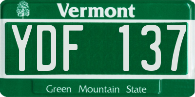 VT license plate YDF137