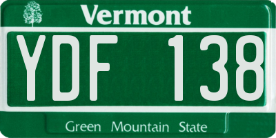 VT license plate YDF138