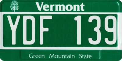 VT license plate YDF139