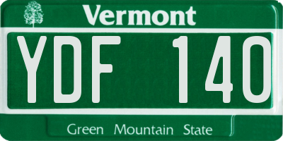 VT license plate YDF140