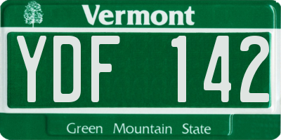 VT license plate YDF142