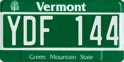 VT license plate YDF144
