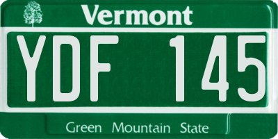 VT license plate YDF145