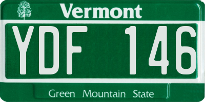 VT license plate YDF146