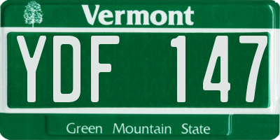 VT license plate YDF147