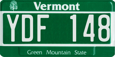 VT license plate YDF148