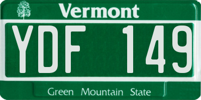 VT license plate YDF149