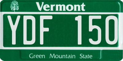 VT license plate YDF150